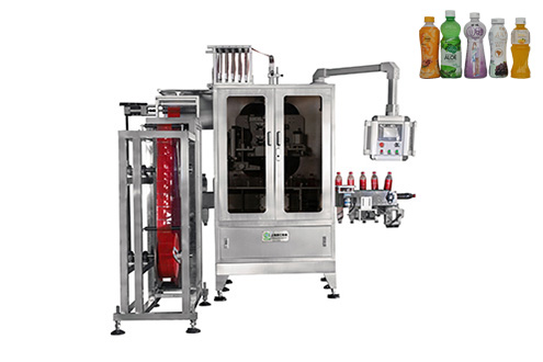 Fruit juice bottle labeling machine